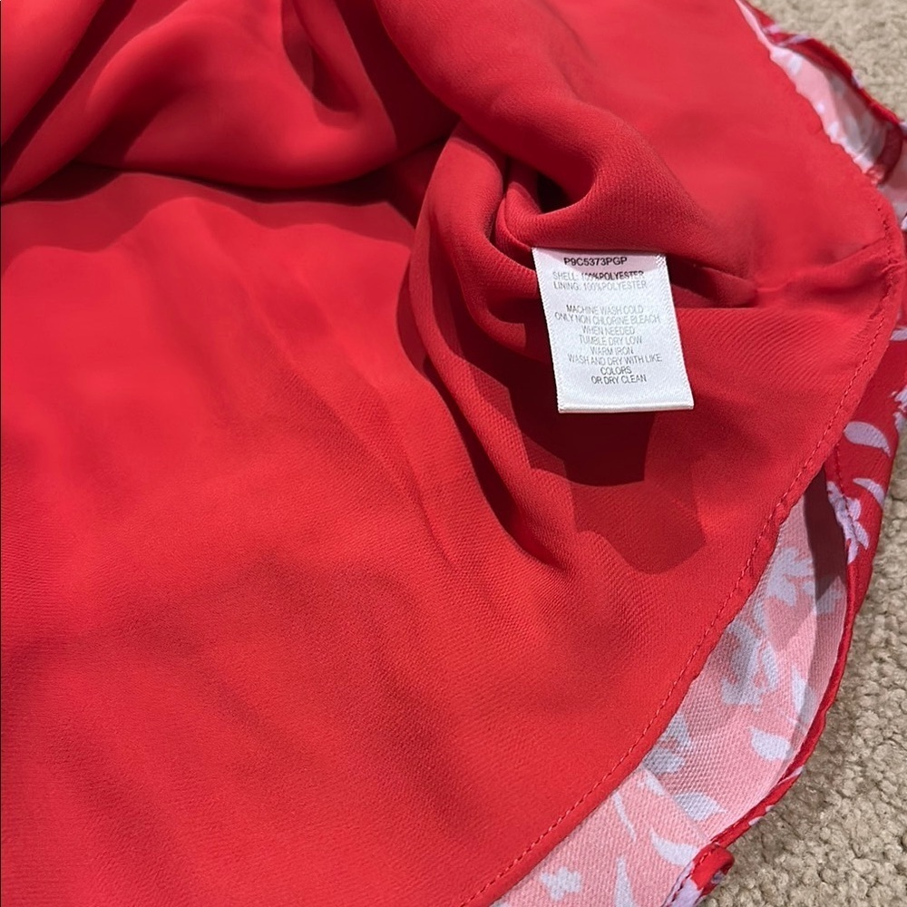 Parker Scarlet Floral Dress with Ruffles​​​ - Picture 7 of 8